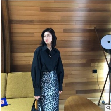 趋梦DT EDITION2020春女装一粒扣百搭港风衬衫女设计感小众女衬衣图1