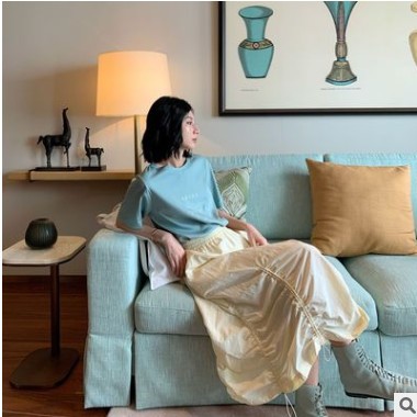 趋梦DT EDITION卡通人脸印花短袖t恤女ins潮女装2020上衣女女夏图1