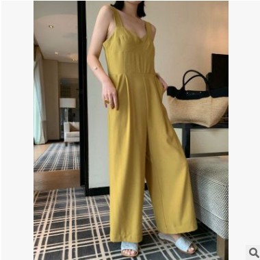 趋梦DT EDITION2019新款韩版名媛风女装直筒宽松吊带连体裤女夏图3