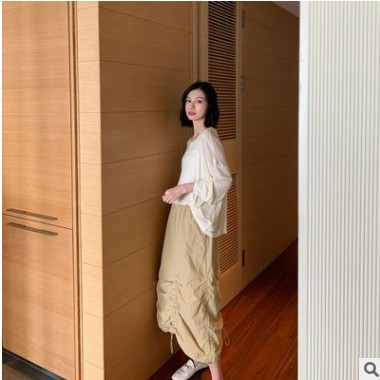趋梦DT EDITION2020夏季女装新款百搭白色T恤女长袖上衣宽松防晒图1