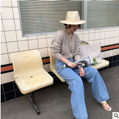 趋梦DT EDTIION高腰牛仔裤女宽松直筒老爹裤女装百搭经典裤子女春图2