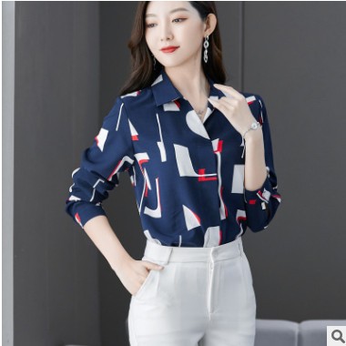 2054年秋季新款大码衬衣女胖mm遮肚子显瘦打底衬衫雪纺设计感上衣图2