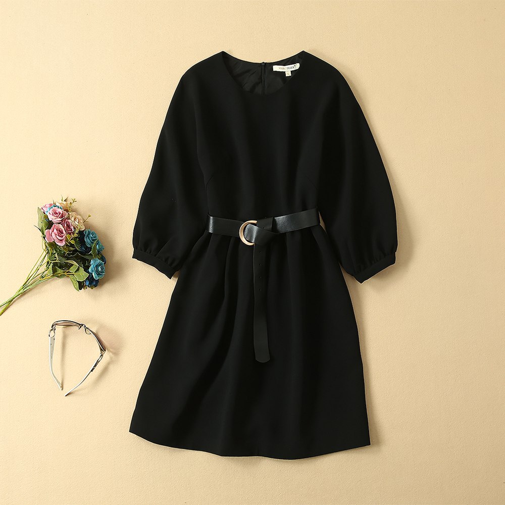 0705-09 景甜同款黑色连衣裙颜色黑色SMLXL码260