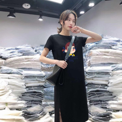 厂家直销不二家牛奶女孩印花少女T恤裙超火cec短袖可爱大码连衣裙图2