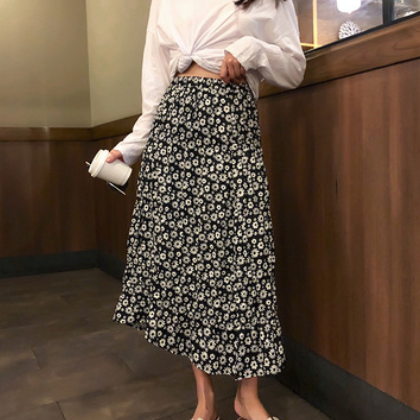 2021春夏胖MM新款大码女装半身裙韩版洋气高腰显瘦碎花裙子图3