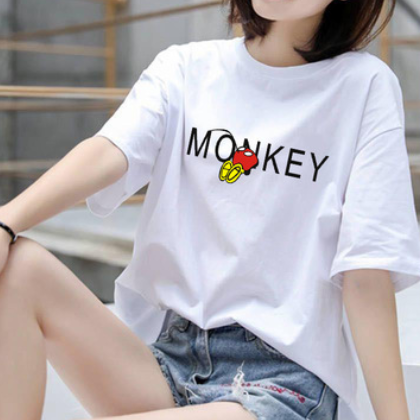 2021新款你先看cec白色短袖t恤女学生韩版宽松衣服女ins上衣体恤图2