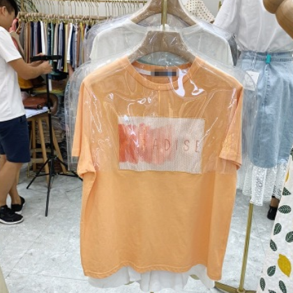 网红爆版亮片短袖T恤2020夏季新款宽松圆领女装打底上衣厂家直销图3