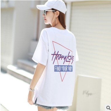 2020新款上衣网红港风中长款t恤潮流女装夜市地摊货高利润纯棉T恤图3
