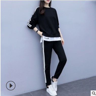 初秋气质欧货女装2020新款洋气早秋两件套韩版显瘦减龄休闲套装潮图2