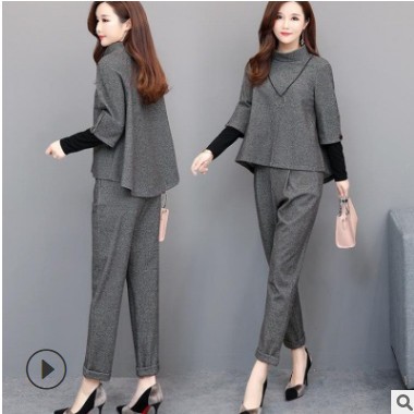 女神范套装2021春季新款洋气时尚御姐气质显瘦小脚裤两件套现货图3