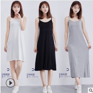 夏季莫代尔打底吊带裙女内搭衬裙中长款宽松无袖背心裙大码连衣裙图2