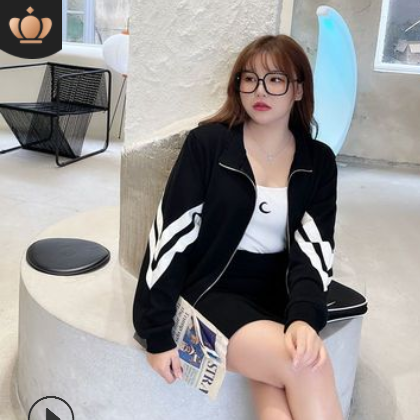 2021春季新款运动风半身裙+卫衣两件套大码女装胖mm套装N7498图2