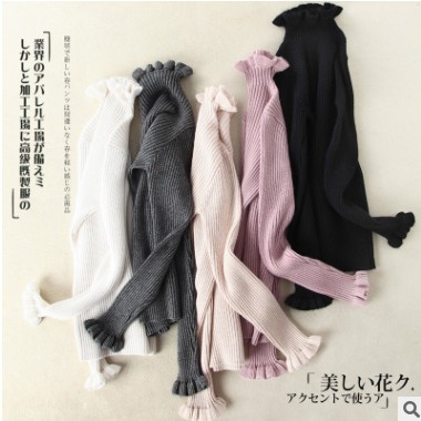 混纺羊毛2021春季新款软糯女新款短款抽条修身紧身半高领打底毛衣图2