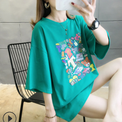 跨境2020夏装新款胖mm大码宽松t恤女短袖上衣孕妇衣服一件代发女图2