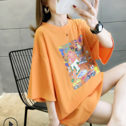 跨境2020夏装新款胖mm大码宽松t恤女短袖上衣孕妇衣服一件代发女图3