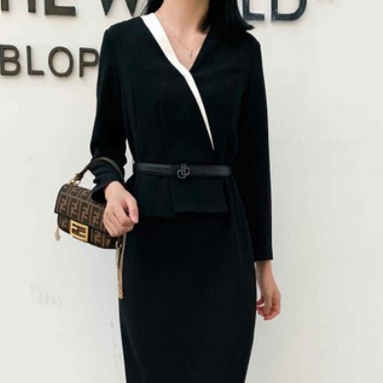 2021春夏新款 欧美风时尚三醋酸气质通勤修身裙子 轻熟连衣裙女图2