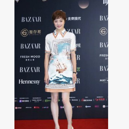 2020夏季新款孙俪同款小清新翻领短袖印花衬衫+高腰半身裙套装女图2