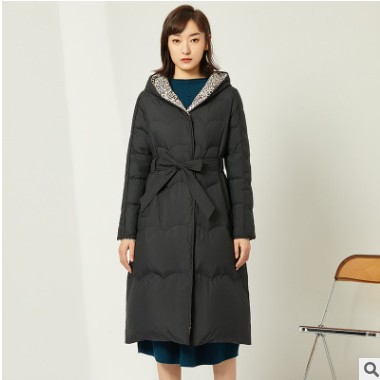 新中长款90白鹅绒羽绒服豹纹内衬保温无异味图2