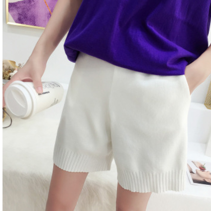 实拍网红短裤女宽松2020新款夏季外穿直筒高腰显瘦针织休闲裤子潮图3