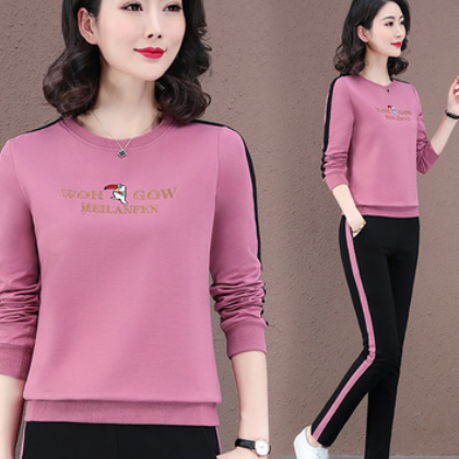 运动套装女2021春季新款韩版宽松大码时尚休闲家居服跑步服套装潮图3