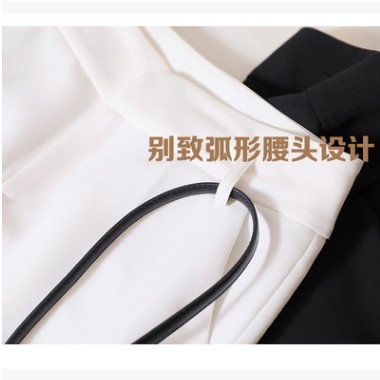 显腿长小心机细节职场休闲兼容挺括裤口开叉小脚裤9分裤配皮带ins图1