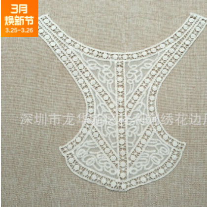 服装水溶棉线胸花 新款时尚棉线花边 女装刺绣花边定做图3