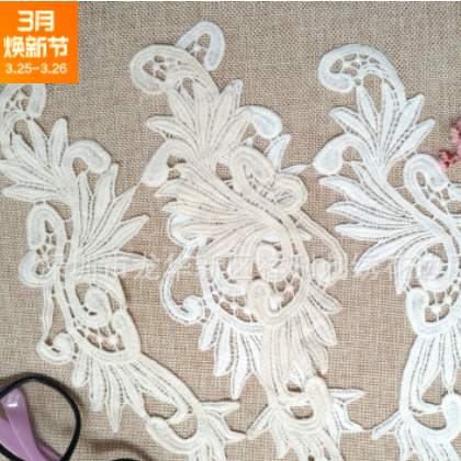 水溶棉线对花领花 服装铺料领口花边 精美服装刺绣花边定制图3