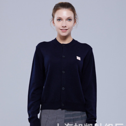 2020年春秋新款外套AC款羊毛毛衣长袖笑脸开衫女装一件代发图3