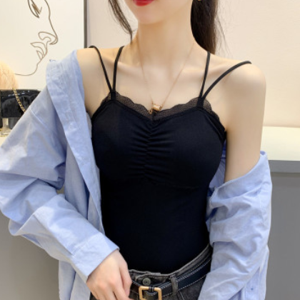 纯色打底抹胸女长款灰色内搭吊带衫交叉美背外穿紧身背心女上衣潮图3