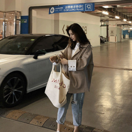 新款九分乞丐裤膝盖破洞牛仔裤女韩版学生哈伦老爹裤子宽松高腰潮图2