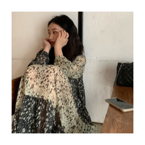 网红系列法式碎花连衣裙女设计感时尚初春2021新款气质长裙女装潮图3