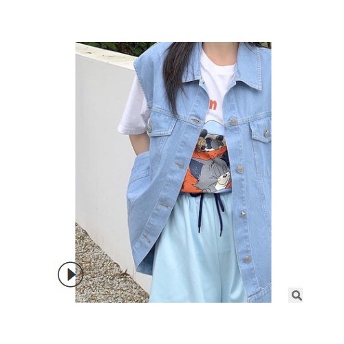 FINOA费挪卡通印花短袖圆领T恤女2021夏季韩版宽松慵懒风上衣8302图3