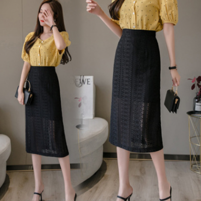蕾丝半身裙女2020新款夏超仙气质中长款高腰显瘦一步裙包臀半裙