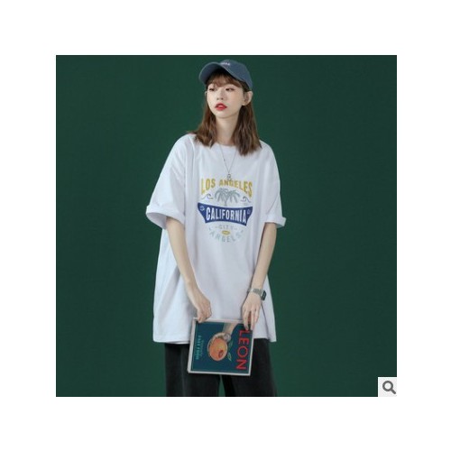 100%纯棉26支夏季新款韩版大码女装短袖t恤女夏季宽松百搭ins潮上图2