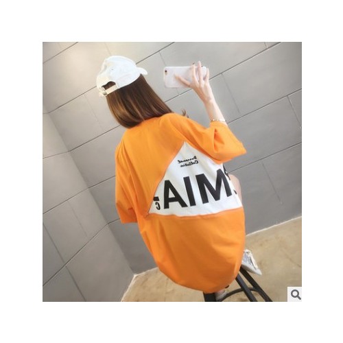 3005#实拍 65/35棉 新款夏季中长款韩版宽松大码女装短袖t恤女图1