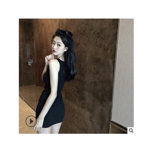 夏季女装连衣裙2021新款时尚螺纹吊带短裙修身显瘦紧身包臀裙女潮图2