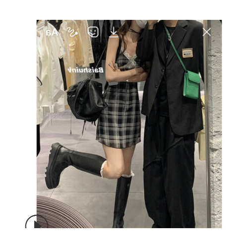 白水女 危险又迷人敲吸睛!!纯欲oni约会穿的格子裙~图2
