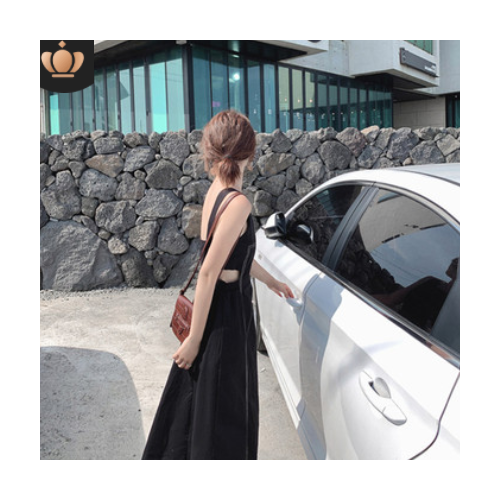 夏季女装2021新款修身显瘦气质仙女超仙森系性感白色吊带连衣裙子图3