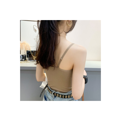 新款夏吊带背心女外穿短款内搭百搭修身吊带黑色上衣少女打底薄款图1