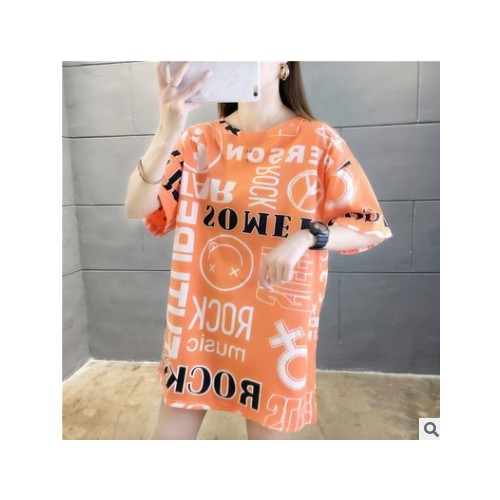 2020新款韩版t恤女ins大码胖mm宽松显瘦学生女半袖bf原宿风上衣女图3