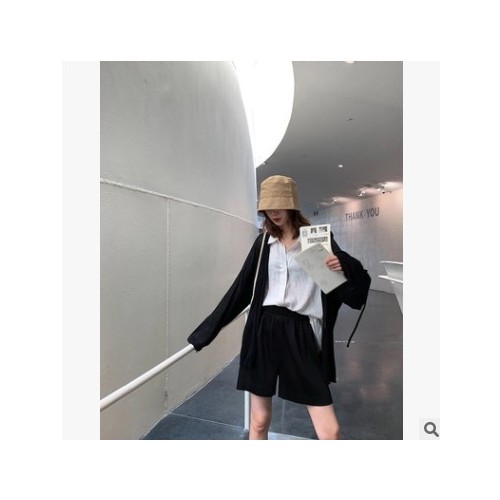 夏季高腰百褶阔腿短裤女新款宽松显瘦运动裤五分休闲垂感直筒裤潮图2