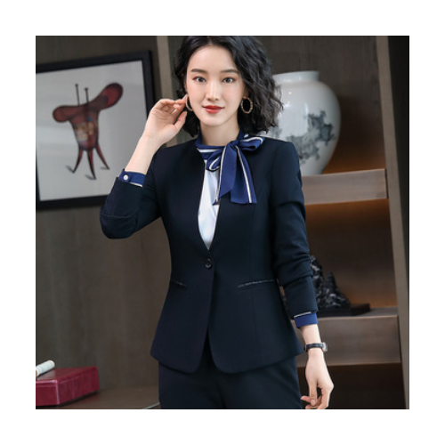 职业装女装男女同款工作服时尚西装套装女士正装秋冬西服银行工装图3