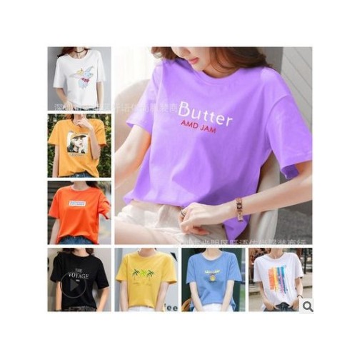女装2020夏季新款短袖t恤女韩版宽松型大码上衣地摊外贸货源批发图3