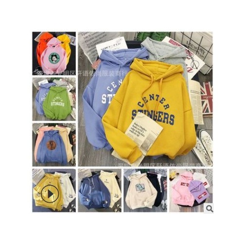 连帽卫衣女2020秋冬新款女装宽松印花连帽衫外贸地摊夜市货源批发图3