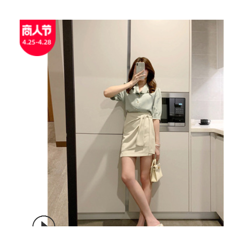 【楚楚】4.14晚8点 小金扣系列 荷叶边衬衫图3