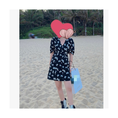 微胖mm肌理感蝴蝶结连衣裙女夏装大码宽松遮肉气质仙女裙子图2