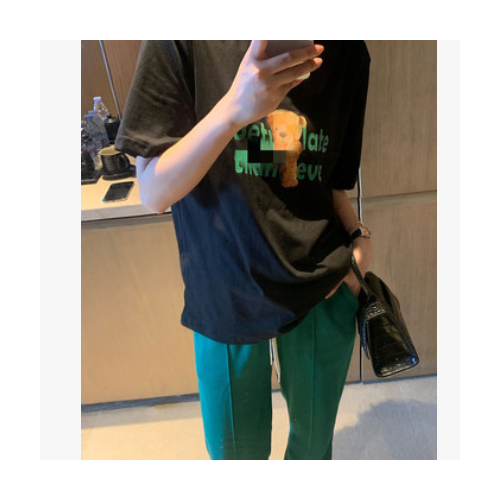 YUYEE_蠢萌小熊印花Tee短袖t恤女2021年新款打底衫内搭上衣体恤图3