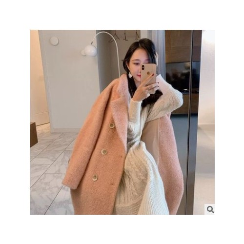 很仙的针织连衣裙女秋冬小个子学生过膝长裙宽松中长款网红毛衣裙图2