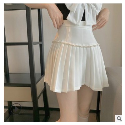 夏天裙子2021新款女神百褶短裙韩版高腰显瘦显腿长洋气a字半身裙