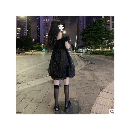 超仙甜美初恋森系显瘦法式泡泡袖方领小白色仙女蓬蓬连衣裙子夏季图2